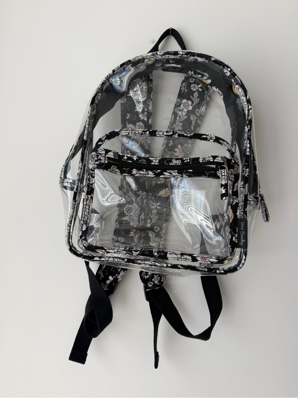 Vera Bradley Clear Floral Accent Black Backpack